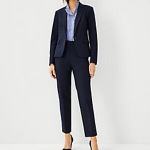 Ann Taylor Pinstripe Pantsuit Blazer Size 8 Petite 10 NWT
